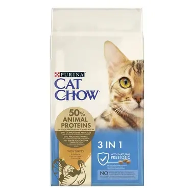 PURINA® CAT CHOW®​ 3 en 1 Rico en Pavo Vista Frontal