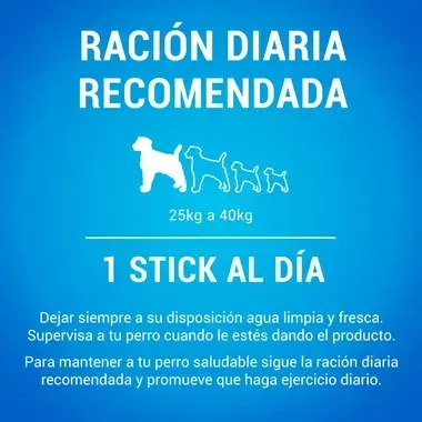 PURINA® DENTALIFE® snacks para perros grandes Ración diaria y modo de empleo