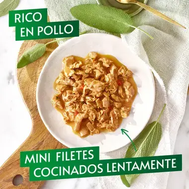 PURINA® GOURMET® NATURE'S CREATIONS Mini Filetes Rico en Pollo Textura