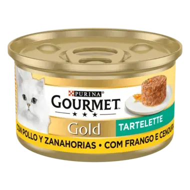 PURINA® GOURMET® GOLD Tartelette con Pollo y Zanahoria Vista Frontal