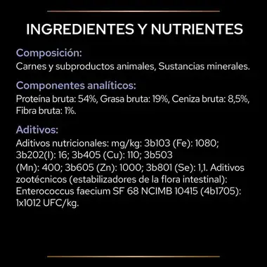 PURINA® PRO PLAN® Canine Fortiflora Ingredientes