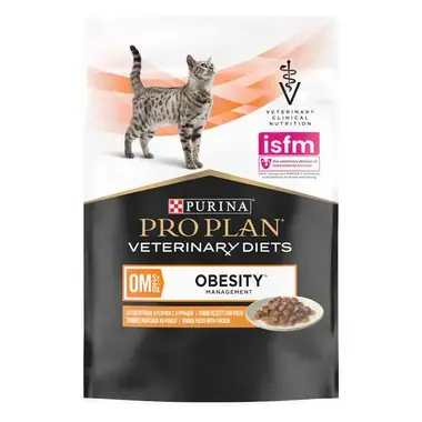 PURINA® PRO PLAN® VETERINARY DIETS Feline OM Obesity Management Sobres Pollo Sobre