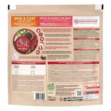 Purina ONE Mini Piel y Pelaje Buey y Arroz Back Pack