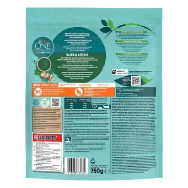 PURINA ONE® DualNature® Natural Defense Esterilizado con Spirulina y Buey trasera