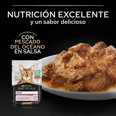 PURINA® PRO PLAN® Gato húmedo Delicate Pescado 10x85g