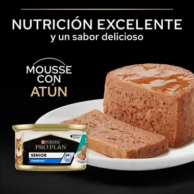 PURINA® PRO PLAN® Gato Senior 7+ LONGEVIS Mousse con atún