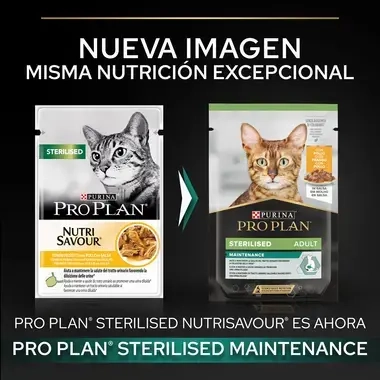 ​PURINA® PRO PLAN® Gato esterilizado con Pollo en Salsa Vista Trasera