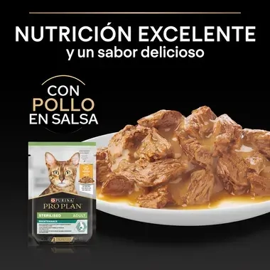 ​PURINA® PRO PLAN® Gato esterilizado con Pollo en Salsa