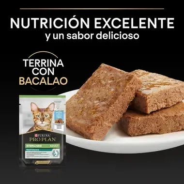 PURINA® PRO PLAN® Gato húmedo Esterilizado Terrine Bacalao