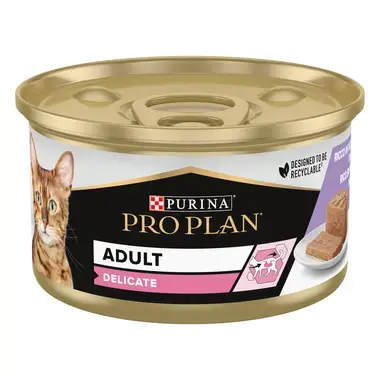 PURINA® PRO PLAN® Gato Adulto DELICATE Mousse rico en pavo