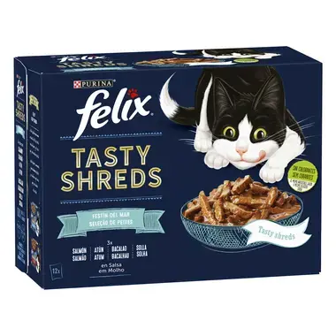 FELIX® Tasty Shreds Festín del Mar 12x80g